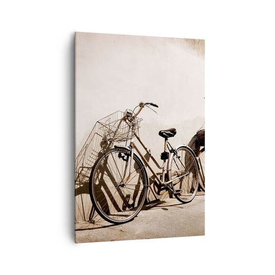 Obraz na płótnie - Niezapomniany urok przeszłości - 70x100cm - Rower Podróż Vintage - Nowoczesny foto obraz w ramie do salonu do sypialni ARTTOR ARTTOR