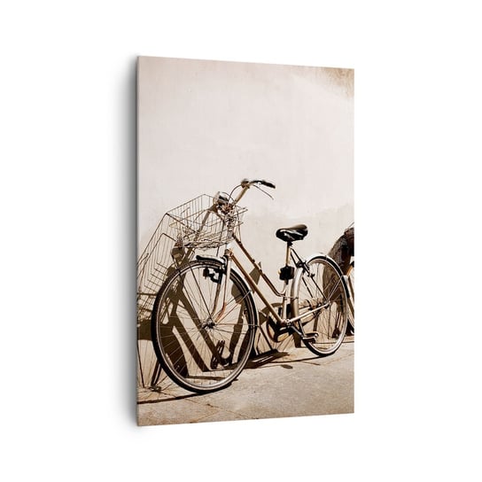 Obraz na płótnie - Niezapomniany urok przeszłości - 80x120cm - Rower Podróż Vintage - Nowoczesny obraz na ścianę do salonu do sypialni ARTTOR ARTTOR