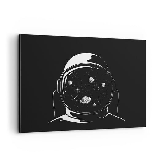 Obraz na płótnie - Niezły widok - 120x80cm - Astronauta Kosmos Wszechświat - Nowoczesny obraz na ścianę do salonu do sypialni ARTTOR ARTTOR