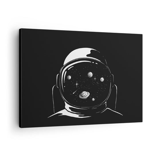 Obraz na płótnie - Niezły widok - 70x50cm - Astronauta Kosmos Wszechświat - Nowoczesny Canvas obraz do salonu do sypialni ARTTOR ARTTOR