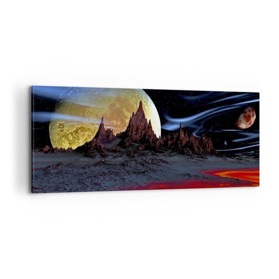 Obraz na płótnie - Nieznany świat - 100x40cm - Abstrakcja Kosmos 3D - Nowoczesny foto obraz w ramie do salonu do sypialni ARTTOR ARTTOR