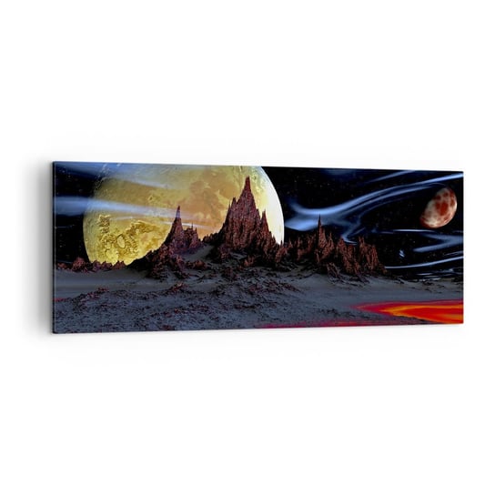 Obraz na płótnie - Nieznany świat - 140x50cm - Abstrakcja Kosmos 3D - Nowoczesny Canvas obraz do salonu do sypialni ARTTOR ARTTOR
