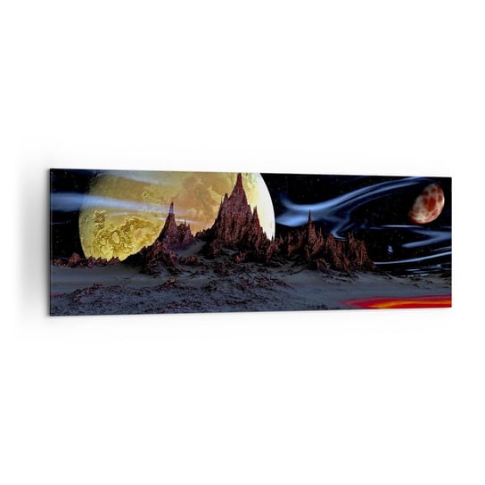 Obraz na płótnie - Nieznany świat - 160x50cm - Abstrakcja Kosmos 3D - Nowoczesny foto obraz w ramie do salonu do sypialni ARTTOR ARTTOR