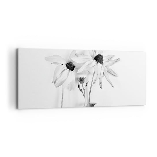 Obraz na płótnie - Nikt nie chce być sam - 100x40cm - Kwiaty Czarno-Biały Natura - Nowoczesny foto obraz w ramie do salonu do sypialni ARTTOR ARTTOR