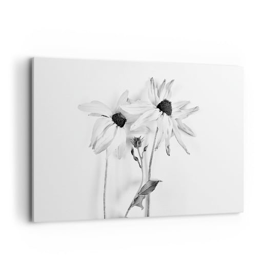 Obraz na płótnie - Nikt nie chce być sam - 120x80cm - Kwiaty Czarno-Biały Natura - Nowoczesny obraz na ścianę do salonu do sypialni ARTTOR ARTTOR