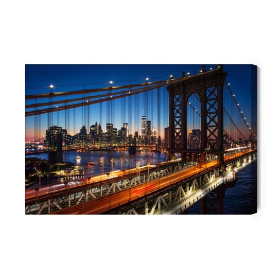 Obraz Na Płótnie Nocny Widok 3D Na Manhattan Bridge 120x80 Inna marka