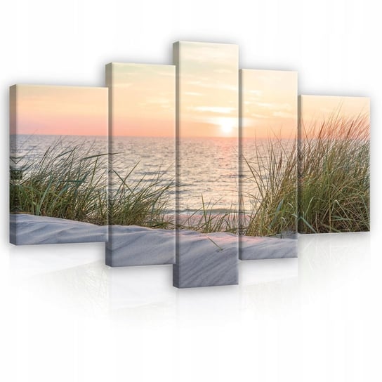 Obraz Na Płótnie Nowoczesny 5 Części Set Xxl Na Ścianę Do Sypialni Salonu Morze Plaża Tryptyk 170X100 Consalnet