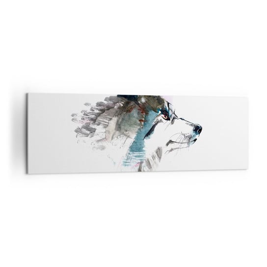 Obraz na płótnie - O wilku mowa - 160x50cm - Abstrakcja Zwierzęta Pies - Nowoczesny foto obraz w ramie do salonu do sypialni ARTTOR ARTTOR
