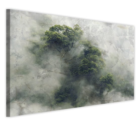 Obraz na płótnie obrazy dekoracja do salonu drzewo las mgła duży 80x120cm Naklejkomania