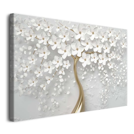 Obraz na płótnie obrazy ścienne do sypialni drzewo białe kwiaty  80x120cm Naklejkomania