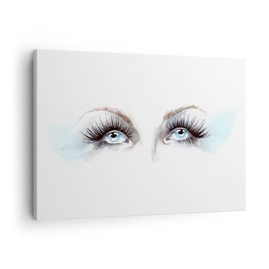 Obraz na płótnie - Oczy anioła? - 70x50cm - Kobieca Twarz Kobiece Oczy Sztuka - Nowoczesny Canvas obraz do salonu do sypialni ARTTOR ARTTOR