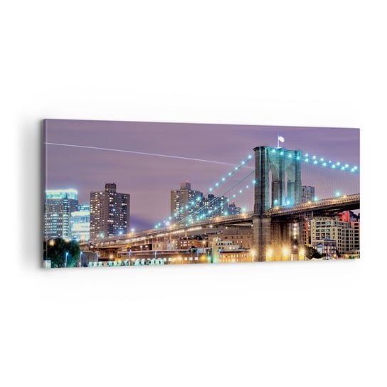 Obraz na płótnie - Od wielu lat Brookliński Most - 100x40cm - Miasto Nowy Jork Most Brookliński - Nowoczesny foto obraz w ramie do salonu do sypialni ARTTOR ARTTOR