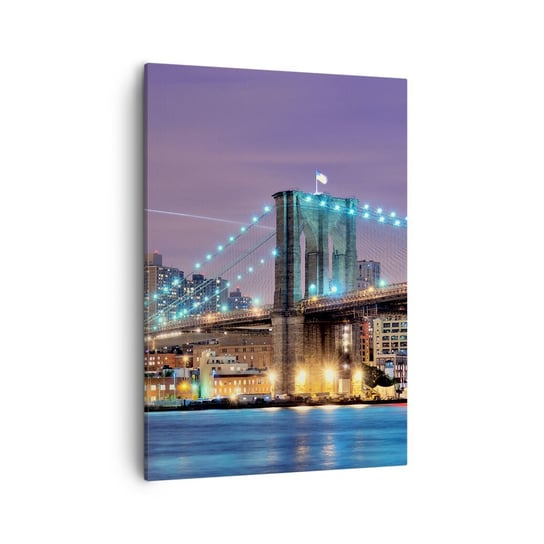 Obraz na płótnie - Od wielu lat Brookliński Most - 50x70cm - Miasto Nowy Jork Most Brookliński - Nowoczesny Canvas obraz do salonu do sypialni ARTTOR ARTTOR