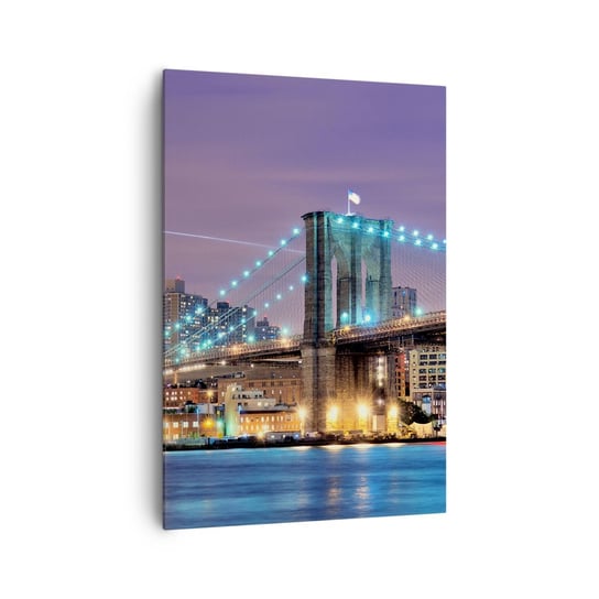 Obraz na płótnie - Od wielu lat Brookliński Most - 70x100cm - Miasto Nowy Jork Most Brookliński - Nowoczesny foto obraz w ramie do salonu do sypialni ARTTOR ARTTOR