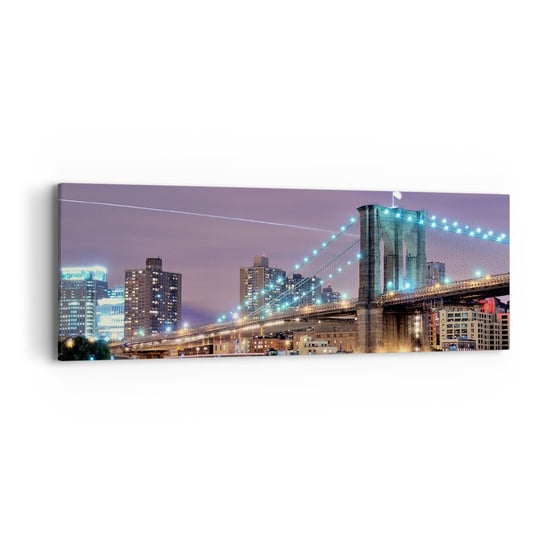 Obraz na płótnie - Od wielu lat Brookliński Most - 90x30cm - Miasto Nowy Jork Most Brookliński - Nowoczesny Canvas obraz do salonu do sypialni ARTTOR ARTTOR