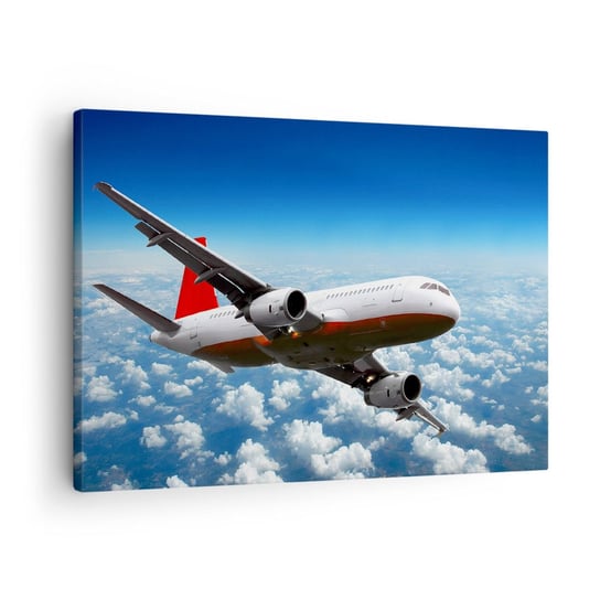 Obraz na płótnie - Oderwij się od tego wszystkiego - 70x50cm - Samolot Podróże Chmury - Nowoczesny Canvas obraz do salonu do sypialni ARTTOR ARTTOR