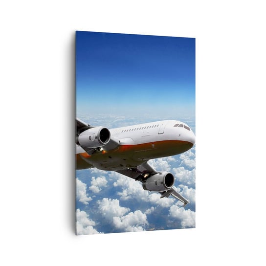 Obraz na płótnie - Oderwij się od tego wszystkiego - 80x120cm - Samolot Podróże Chmury - Nowoczesny obraz na ścianę do salonu do sypialni ARTTOR ARTTOR