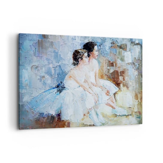 Obraz na płótnie - Odpoczynek młodych łabędzi - 120x80cm - Baletnica Taniec Balet - Nowoczesny obraz na ścianę do salonu do sypialni ARTTOR ARTTOR