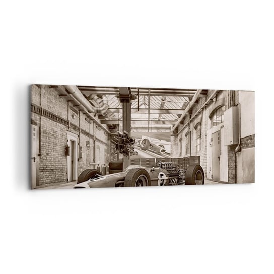 Obraz na płótnie - Odpoczynek zwycięzcy - 120x50cm - Formuła 1 Retro Motoryzacja - Nowoczesny obraz na ścianę do salonu do sypialni ARTTOR ARTTOR