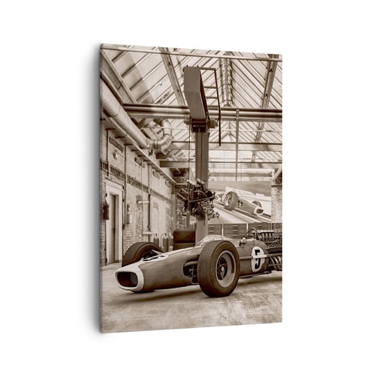 Obraz na płótnie - Odpoczynek zwycięzcy - 50x70cm - Formuła 1 Retro Motoryzacja - Nowoczesny Canvas obraz do salonu do sypialni ARTTOR ARTTOR