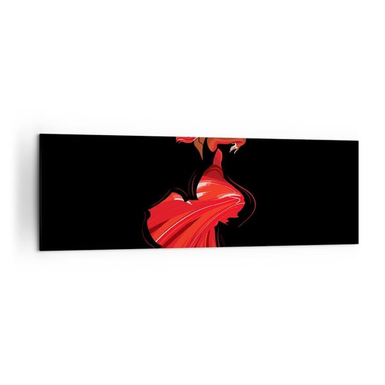 Obraz na płótnie - Ognisty duch flamenco - 160x50cm - Tancerka Flamenco Taniec - Nowoczesny foto obraz w ramie do salonu do sypialni ARTTOR ARTTOR