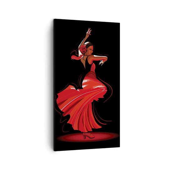 Obraz na płótnie - Ognisty duch flamenco - 45x80 cm - Obraz nowoczesny - Tancerka, Flamenco, Taniec, Sztuka, Moda - PA45x80-4121 ARTTOR