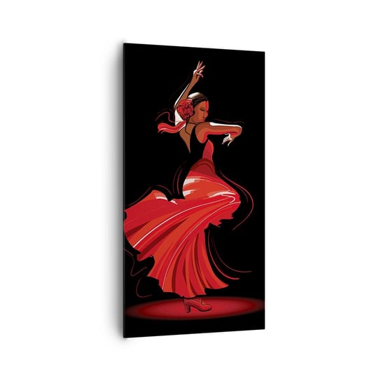 Obraz na płótnie - Ognisty duch flamenco - 65x120 cm - Obraz nowoczesny - Tancerka, Flamenco, Taniec, Sztuka, Moda - PA65x120-4121 ARTTOR