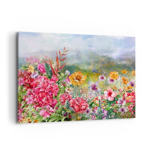 Obraz na płótnie - Ogród, który oszalał - 100x70 cm - Obraz nowoczesny - Kwiaty, Ogród, Natura, Sztuka, Malarstwo - AA100x70-3843 ARTTOR