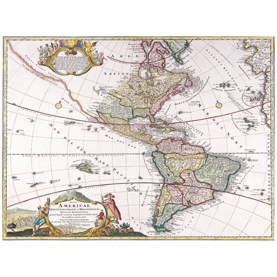 Obraz na płótnie Old Atlas Map No. 24 40x50 Legendarte
