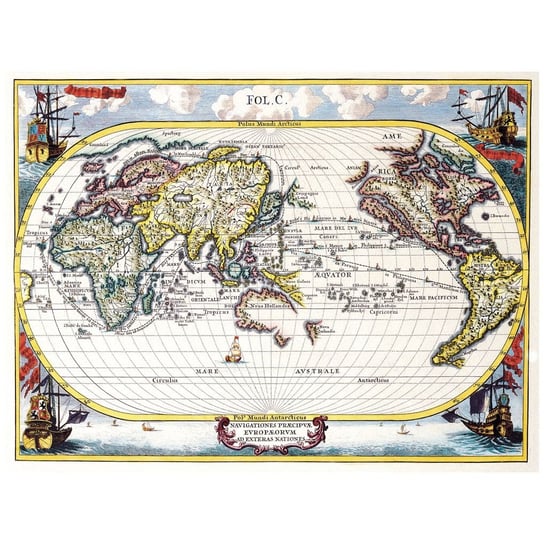 Obraz na płótnie Old Atlas Map No. 25 40x50 Legendarte