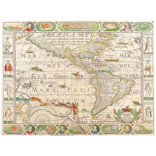 Obraz na płótnie Old Atlas Map No. 29 80x100 Legendarte