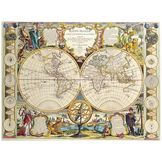Obraz na płótnie Old Atlas Map No. 34 40x50 Legendarte