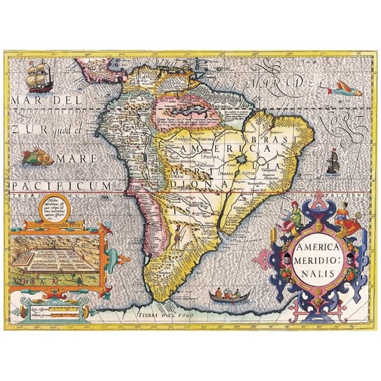 Obraz na płótnie Old Atlas Map No. 39 80x100 Legendarte