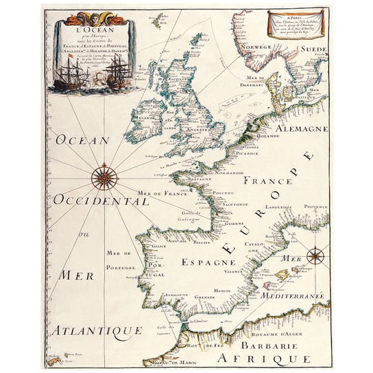 Obraz na płótnie Old Atlas Map No. 5 80x100 Legendarte