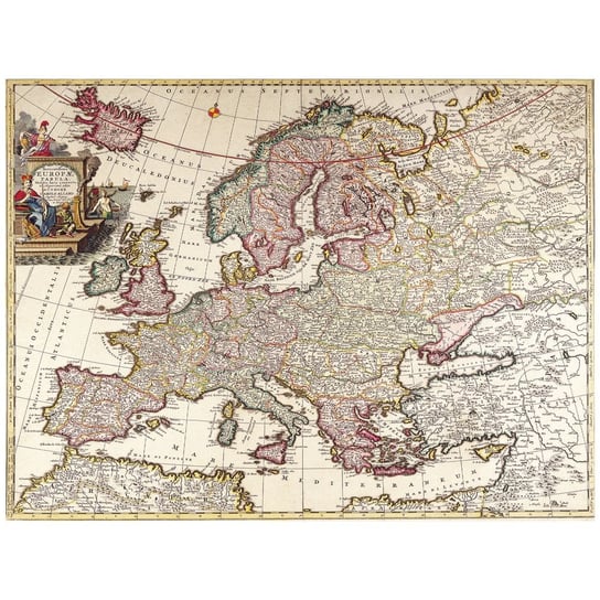 Obraz na płótnie Old Atlas Map No. 53 80x100 Legendarte