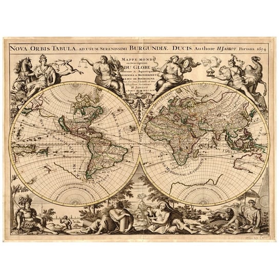 Obraz na płótnie Old Atlas Map No. 58 40x50 Legendarte