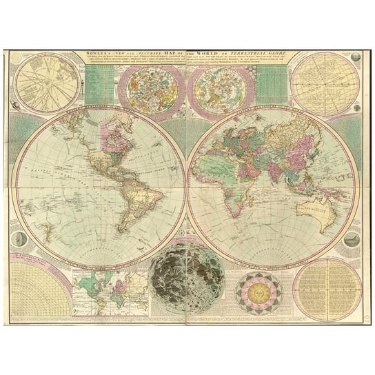 Obraz na płótnie Old Atlas Map No. 59 40x50 Legendarte