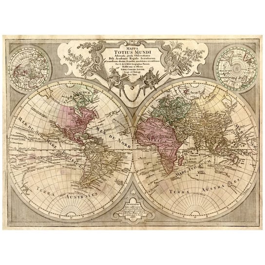 Obraz na płótnie Old Atlas Map No. 60 40x50 Legendarte