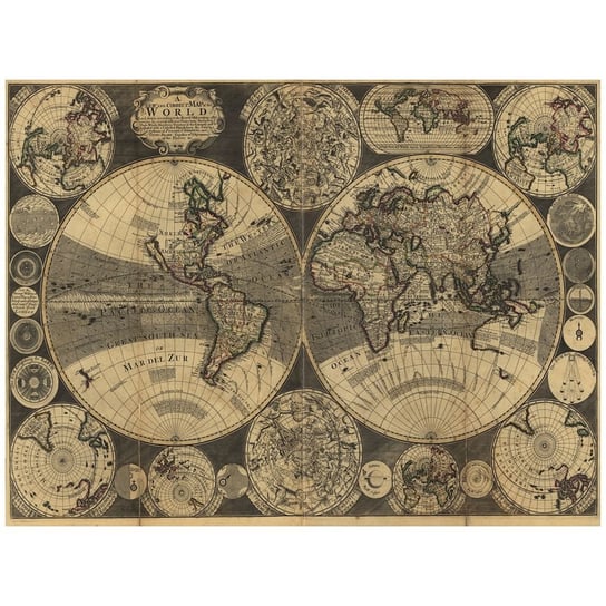Obraz na płótnie Old Atlas Map No. 61 40x50 Legendarte