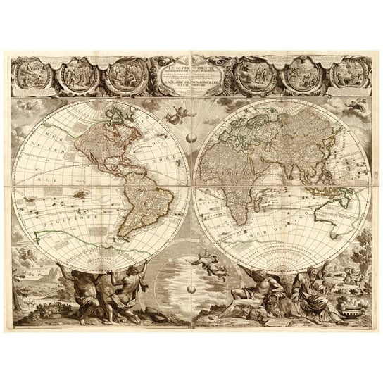 Obraz na płótnie Old Atlas Map No. 63 40x50 Legendarte