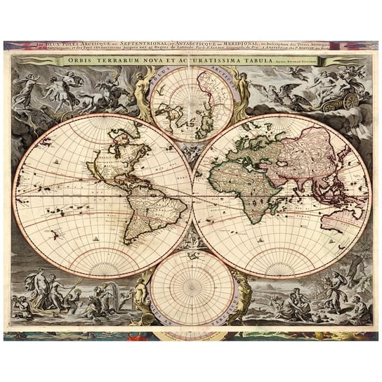 Obraz na płótnie Old Atlas Map No. 65 80x100 Legendarte