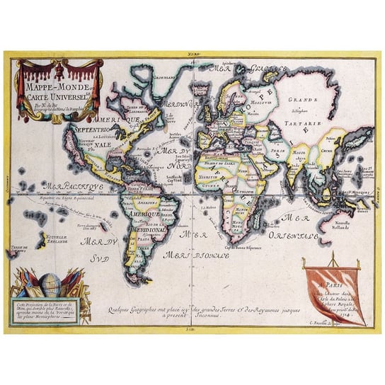 Obraz na płótnie Old Atlas Map No. 9 40x50 Legendarte