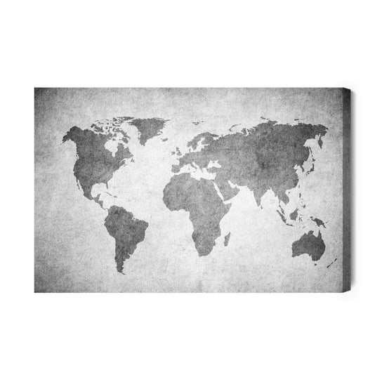 Obraz Na Płótnie Ozdobna Mapa Świata W Odcieniach Szarości 100x70 NC Inna marka