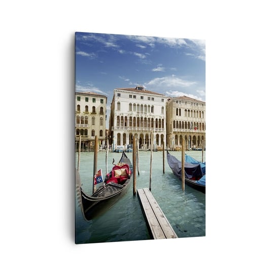 Obraz na płótnie - Pałace w błękicie - 70x100cm - Miasto Wenecja Architektura - Nowoczesny foto obraz w ramie do salonu do sypialni ARTTOR ARTTOR
