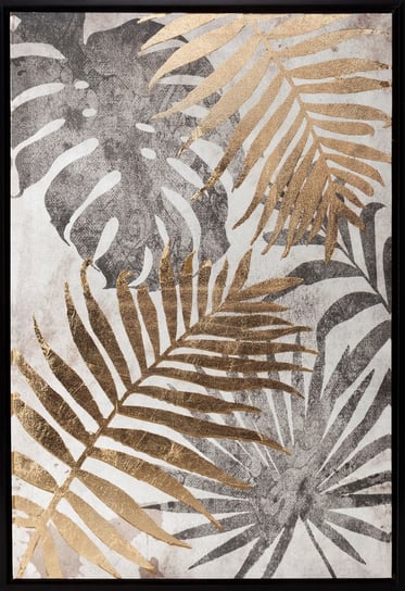 Obraz Na Płótnie Palmtree 2 40X60 Grafitowy + Złoty Eurofirany