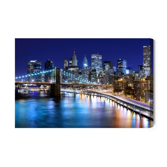 Obraz Na Płótnie Panorama Nowego Jorku Nocą 100x70 Inna marka