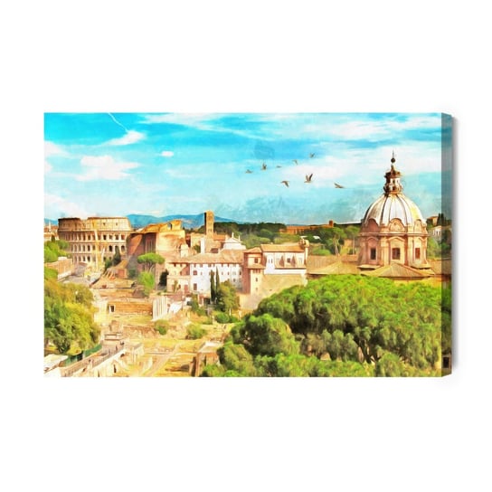 Obraz Na Płótnie Panorama Rzymu Jak Malowana 120x80 Inna marka