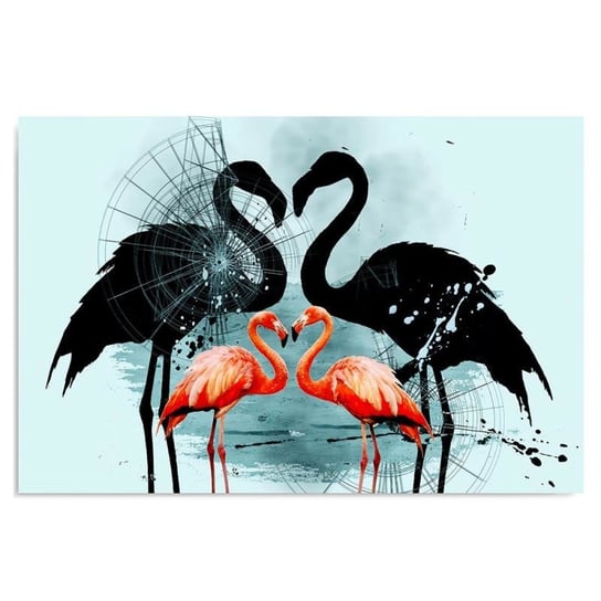 Obraz na płótnie, Para flamingów 3, 120x80 cm Feeby