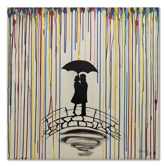 Obraz na płótnie, Para pod parasolem, 90x90 cm Feeby