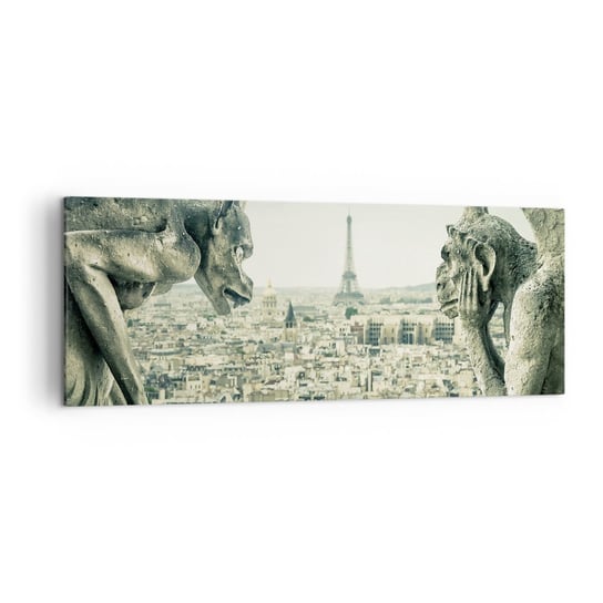 Obraz na płótnie - Paryskie pogaduchy - 140x50cm - Miasto Paryż Katedra Notre-Dame - Nowoczesny Canvas obraz do salonu do sypialni ARTTOR ARTTOR